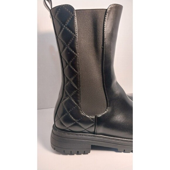 Liliana Dreamer Quilted Chelsea Mid Calf Boots In Black Womens Size 9 - Picture 2 of 9